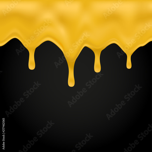 Honey dripping on black background, vector, illustration, eps file