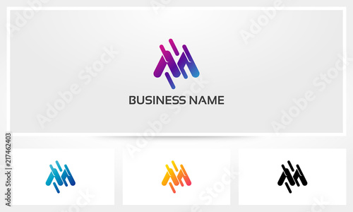 M Letter Diagonal Line Logo
