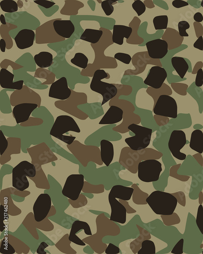 Camouflage pattern background seamless vector illustration. Military fashionable abstract geometric texture.