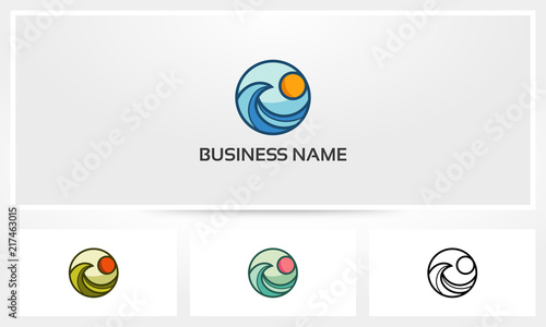 Ocean Wave Sun Logo