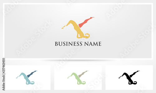 Yoga Pilates Bicycle Pose Logo
