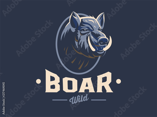 Wild boar with tusks. 
