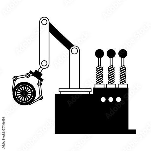 robotic hand machine with tire photo