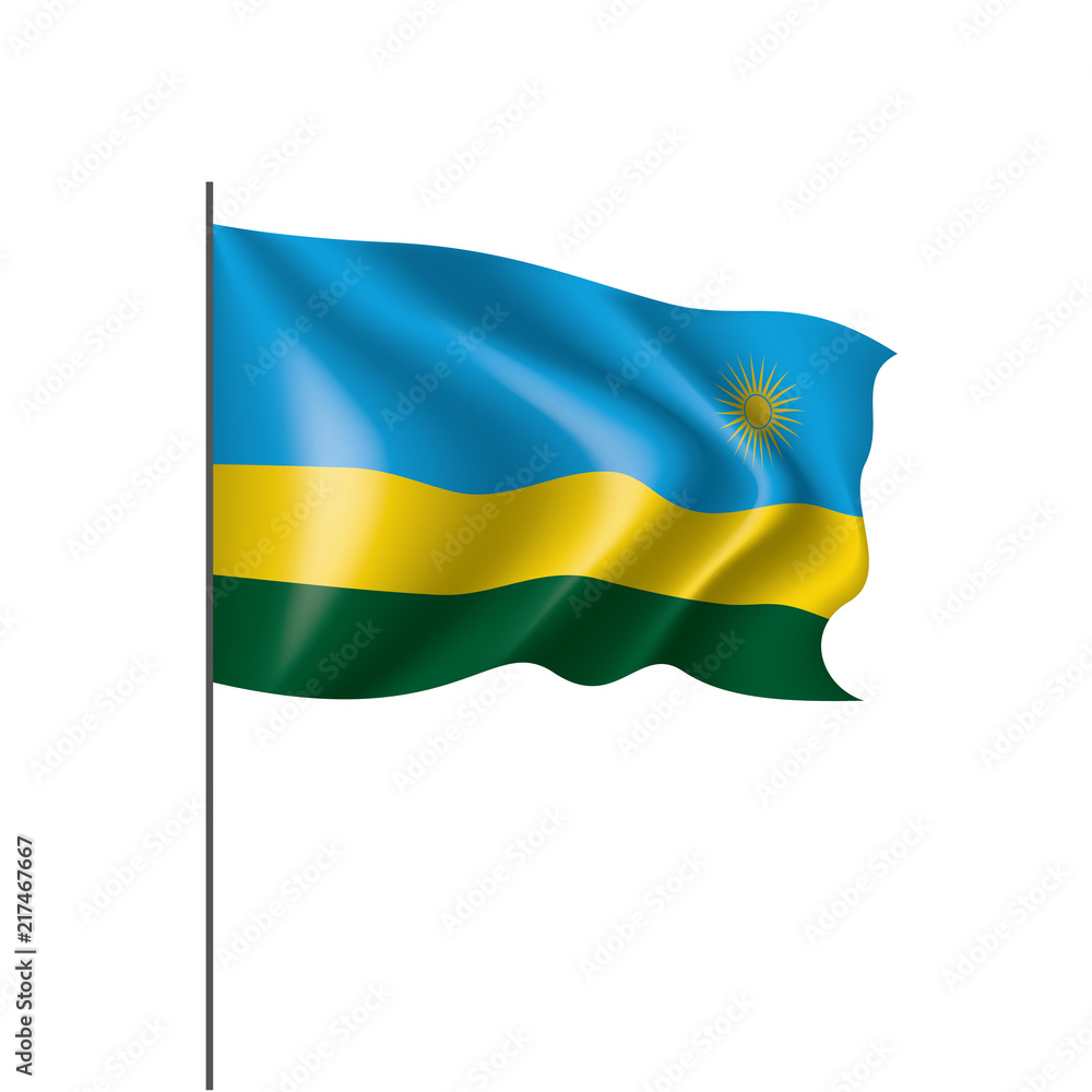 Rwanda flag, vector illustration on a white background Rwanda flag, vector illustration on a white background