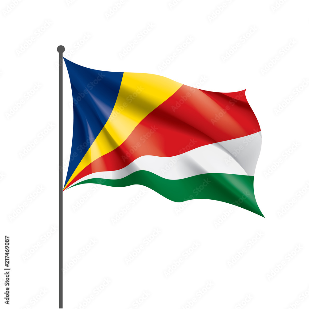 Fototapeta premium Seychelles flag, vector illustration on a white background