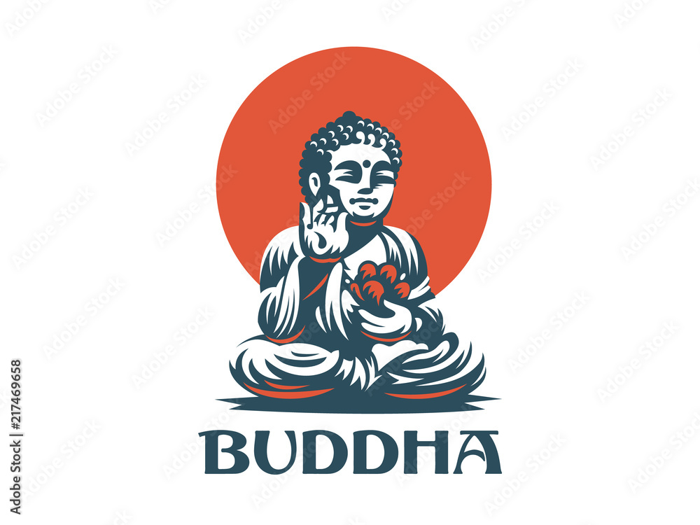 Buddha. Vector emblem.