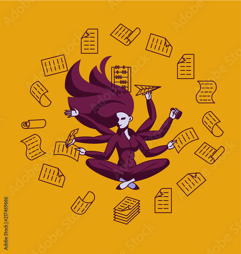 Business superwoman, a lot of