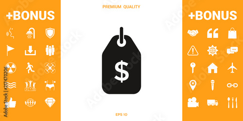 Tag with dollar symbol. Price tag icon for download