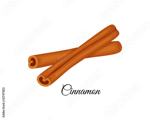 Cinnamon vector illustration isolated on white background.