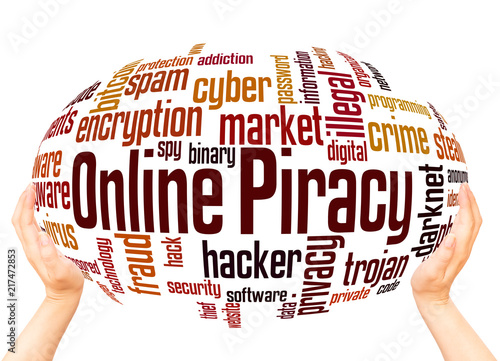 Canvas Print Online piracy word cloud sphere concept