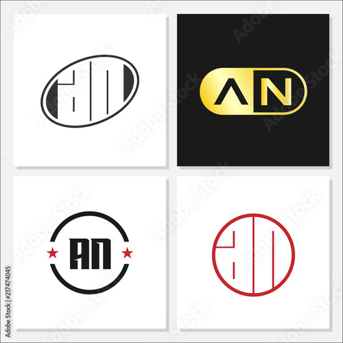 Initial Letter AN Logo Template Design