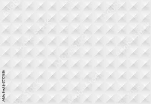 White seamless horizontal geometric pattern. Vector volumetric texture.