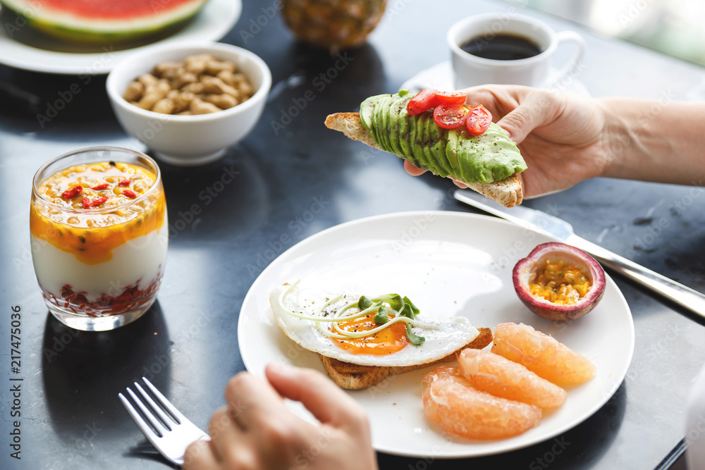 Healthy and delicious breakfast on the table