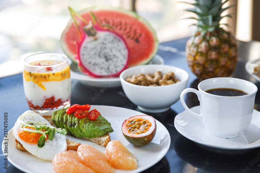 Healthy and delicious breakfast on the table Healthy and delicious breakfast on the table