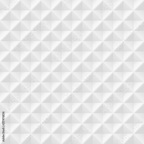 Fototapeta Naklejka Na Ścianę i Meble -  White seamless geometric pattern. Vector volumetric background with rhombuses
