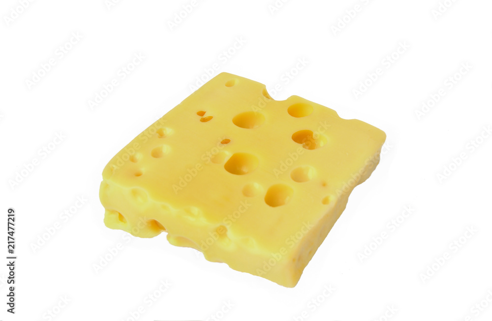 Cheese on white background.