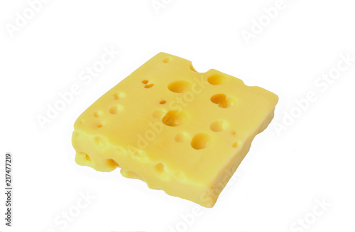 Cheese on white background.