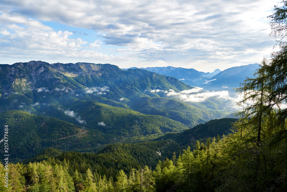 Beautiful colorful mountain landscape at summer sunny day. Alps, Salzkammergut region, Bad Goisern, Austria