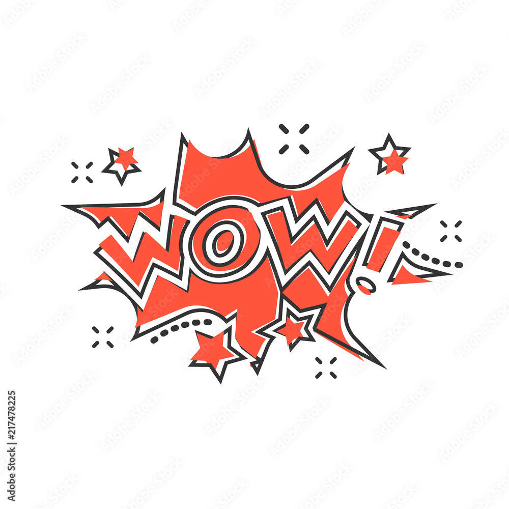 Vector cartoon wow comic sound effects icon in comic style. Sound bubble speech sign illustration pictogram. Wow business splash effect concept. Vector cartoon wow comic sound effects icon in comic style. Sound bubble speech sign illustration pictogram. Wow business splash effect concept.