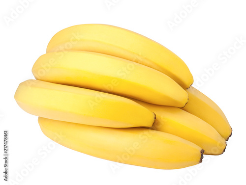 bunch of bananas isolated on white background, clipping path, full depth of field