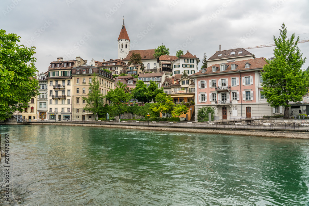 Obraz premium Switzerland, Thun city rooftops