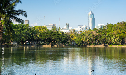 Bangkok cityscape from Lumpini Park