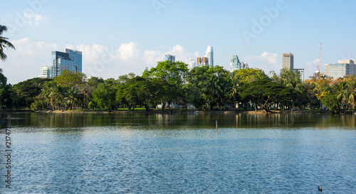 Bangkok cityscape from Lumpini Park