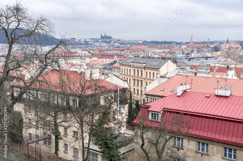 With the ancient walls of Vysehrad with stunning views of the historic quarter of Prague and St. Vitus Cathedral on the horizon.