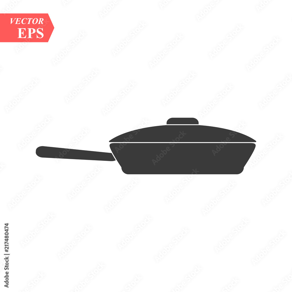 Frying pan icon in trendy flat style isolated on background. Vector illustration, EPS10. Frying pan icon in trendy flat style isolated on background. Vector illustration, EPS10.