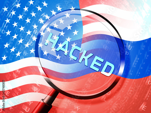 Election Hacking Russian Espionage Attacks 3d Illustration photo