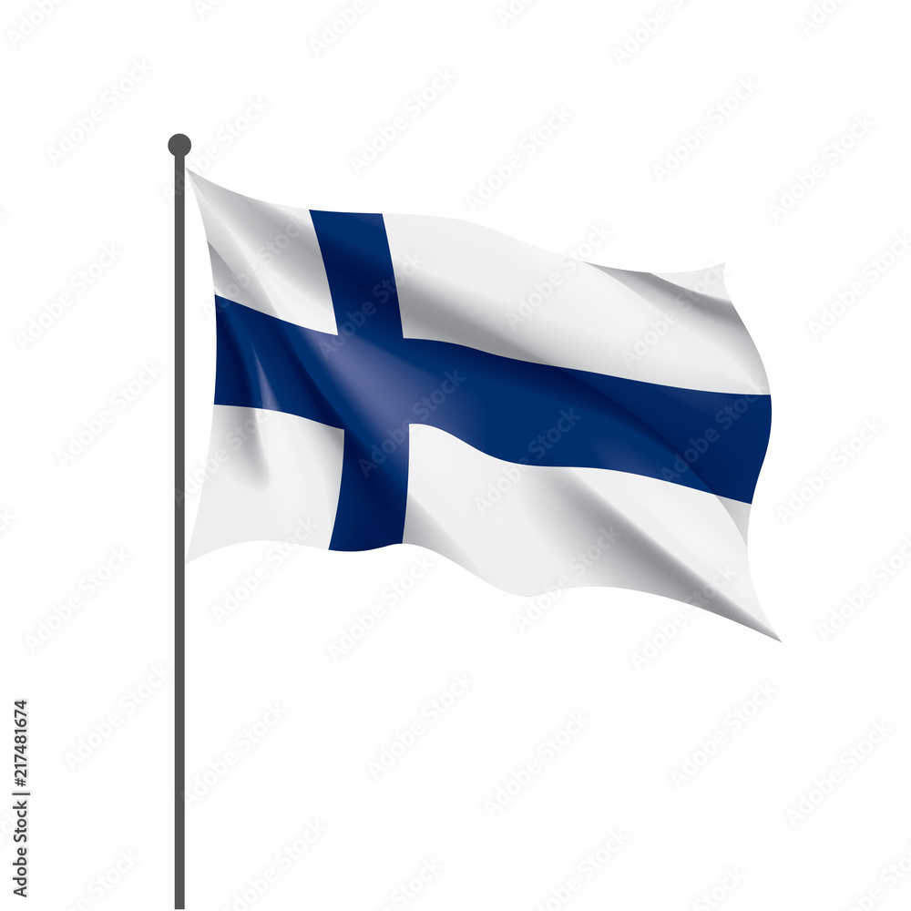 Finland flag, vector illustration on a white background Finland flag, vector illustration on a white background