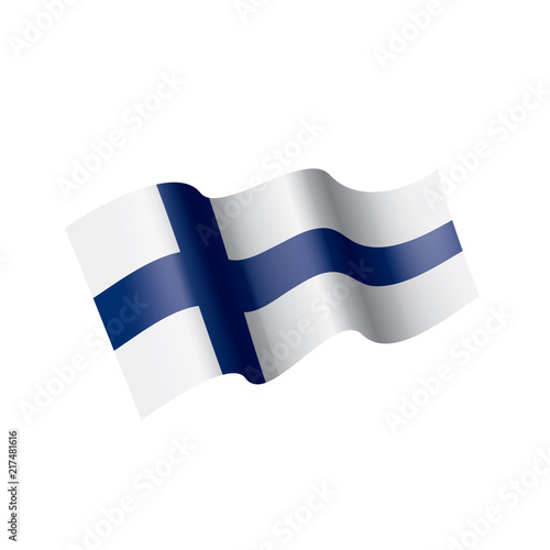Finland flag, vector illustration on a white background