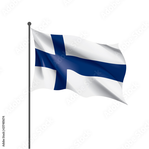 Finland flag, vector illustration on a white background