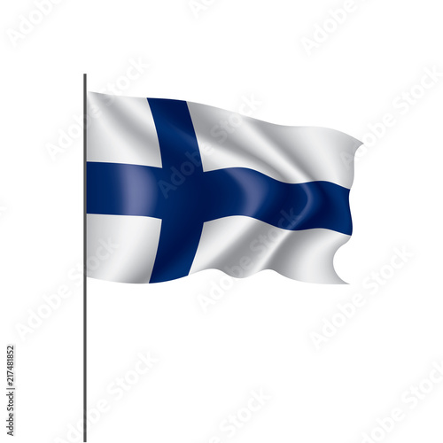 Finland flag, vector illustration on a white background