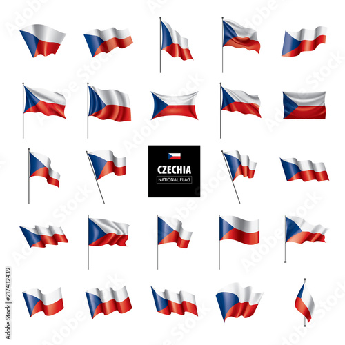Czechia flag, vector illustration on a white background
