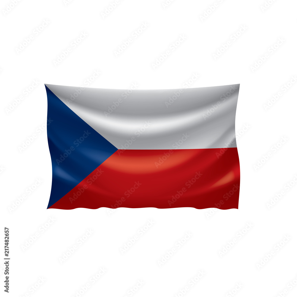 Czechia flag, vector illustration on a white background Czechia flag, vector illustration on a white background