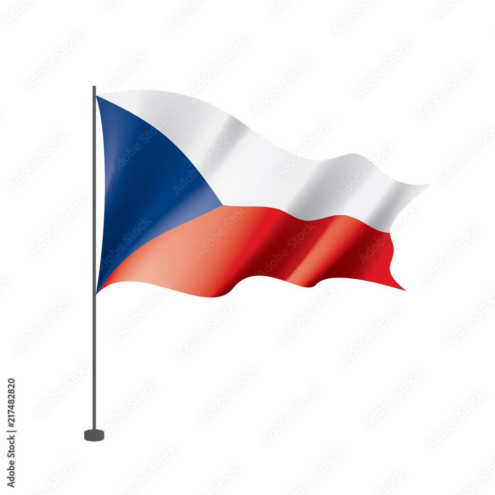 Czechia flag, vector illustration on a white background Czechia flag, vector illustration on a white background