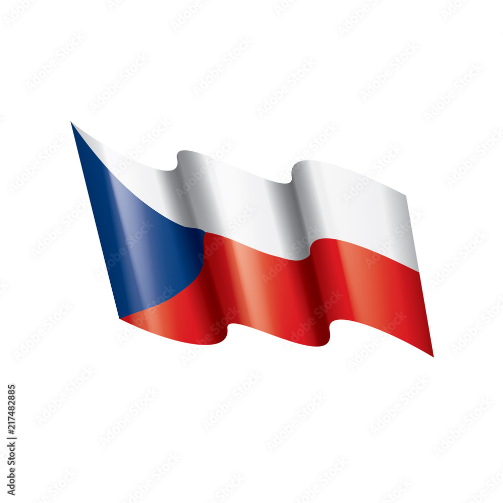 Czechia flag, vector illustration on a white background Czechia flag, vector illustration on a white background