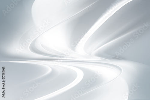 Futuristic white abstract perspective waves on grey backgound