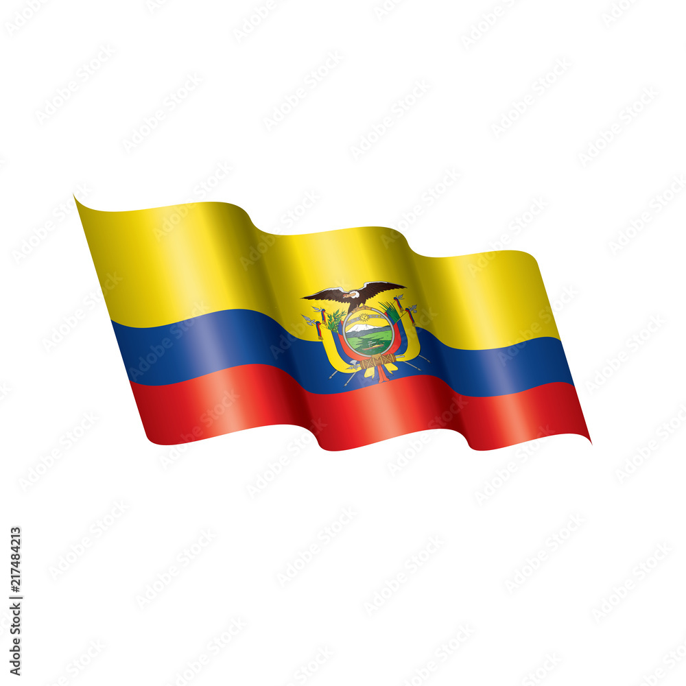 Ecuador flag, vector illustration on a white background Ecuador flag, vector illustration on a white background