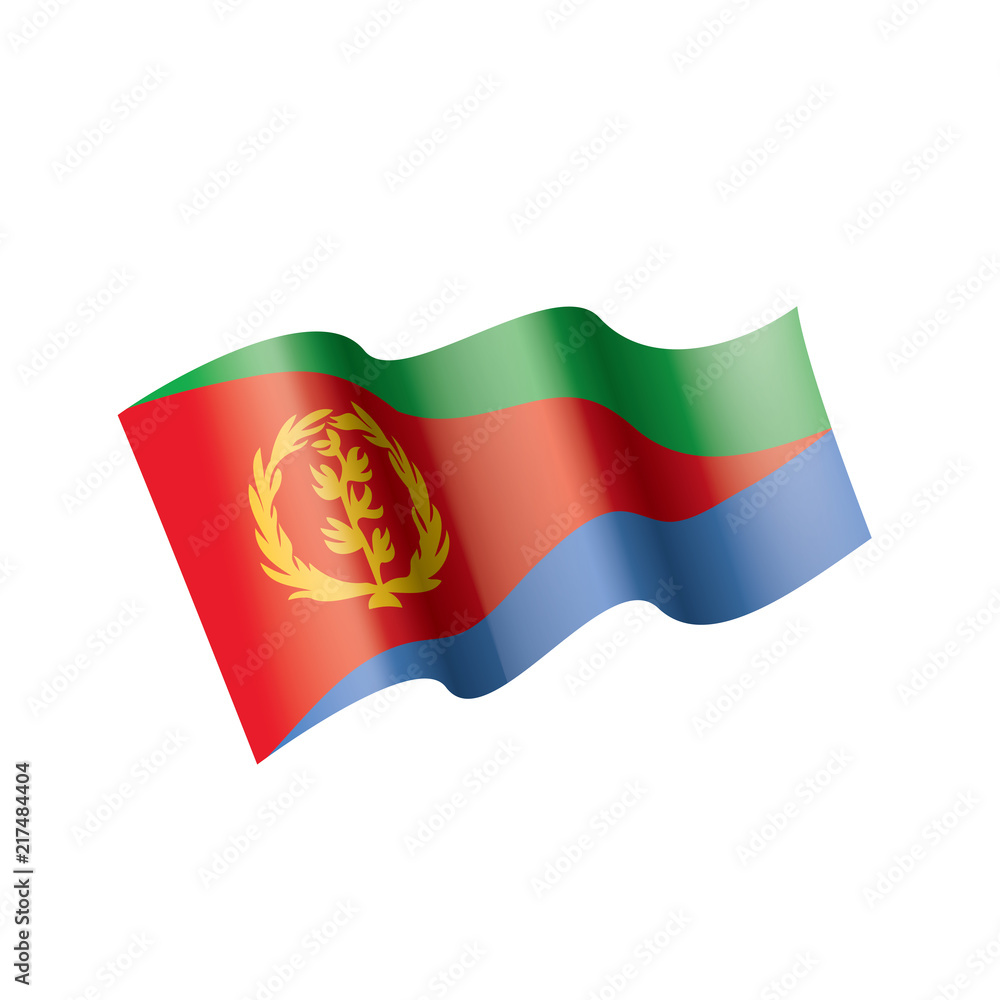 Obraz premium Eritrea flag, vector illustration on a white background