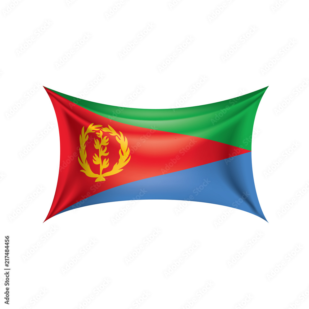 Eritrea flag, vector illustration on a white background Eritrea flag, vector illustration on a white background