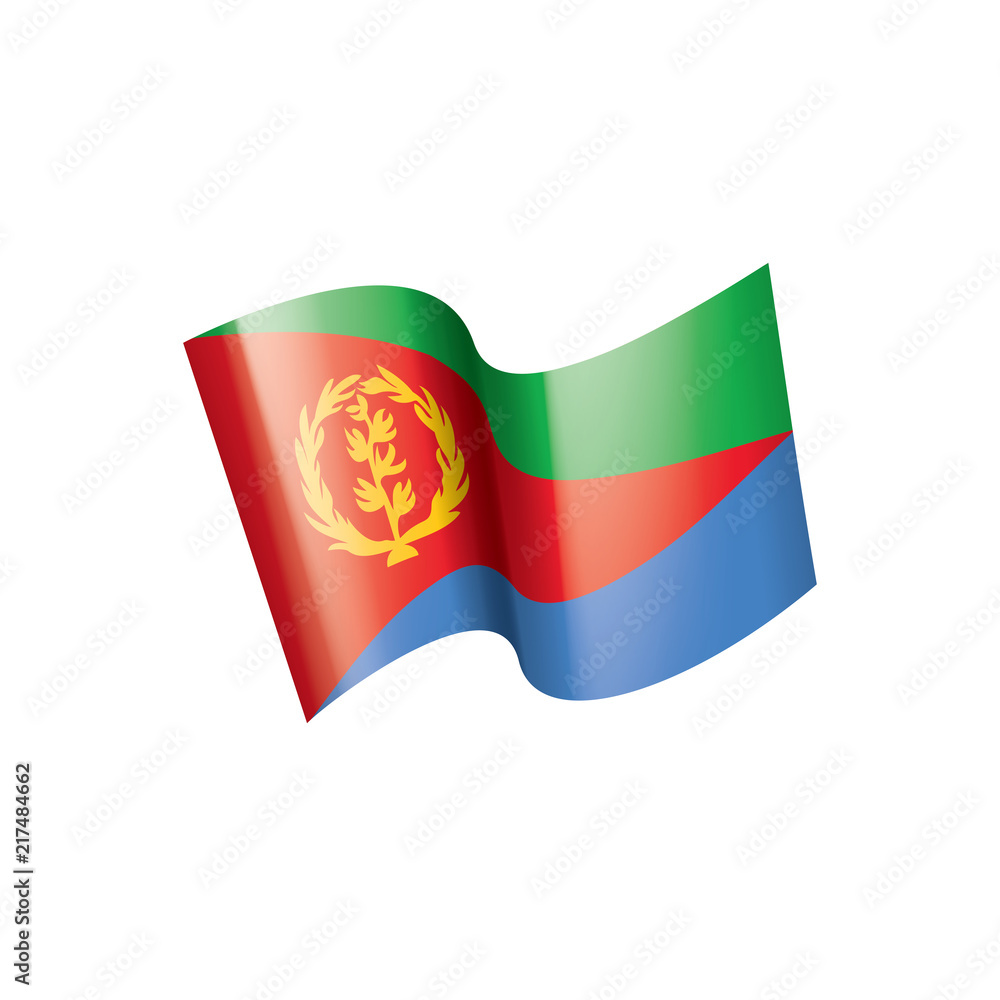 Fototapeta premium Eritrea flag, vector illustration on a white background
