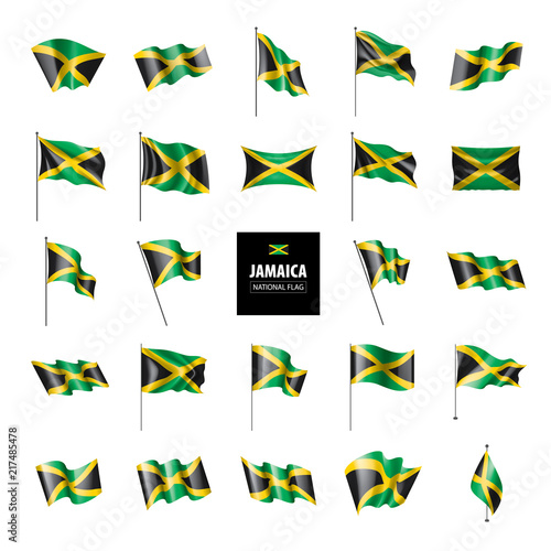 Jamaica flag, vector illustration on a white background