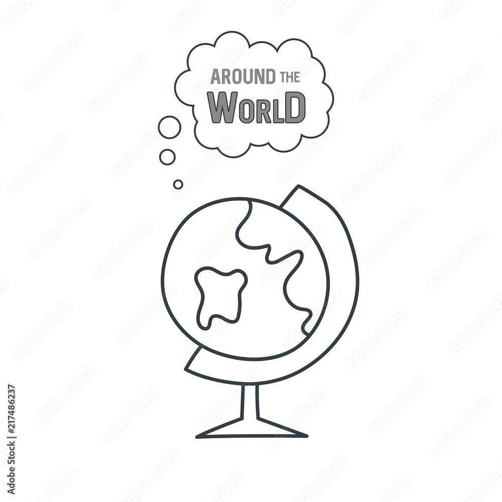 Globe vector hand drawn doodle style illustration Globe vector hand drawn doodle style illustration