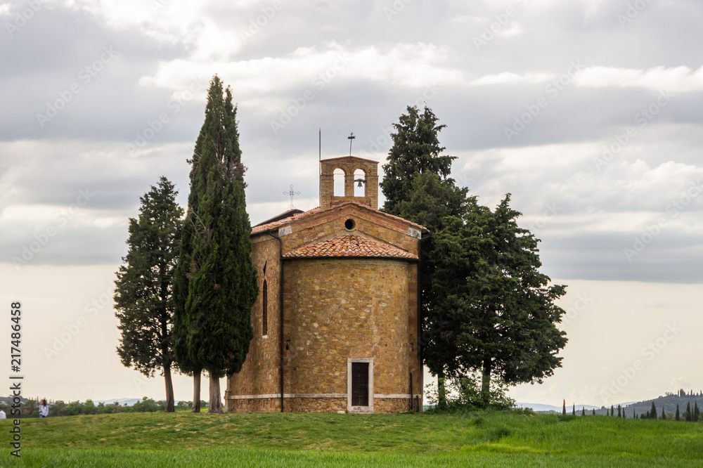 chapel in Tuscany in Val di Orcia near Pienza chapel in Tuscany in Val di Orcia near Pienza