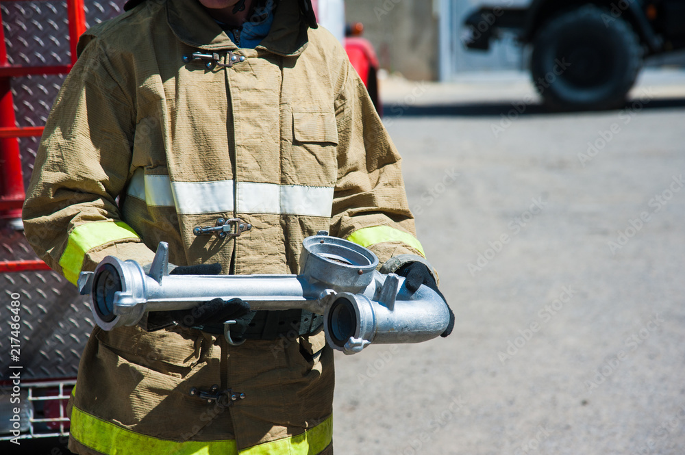 Fototapeta premium Firefighter in action