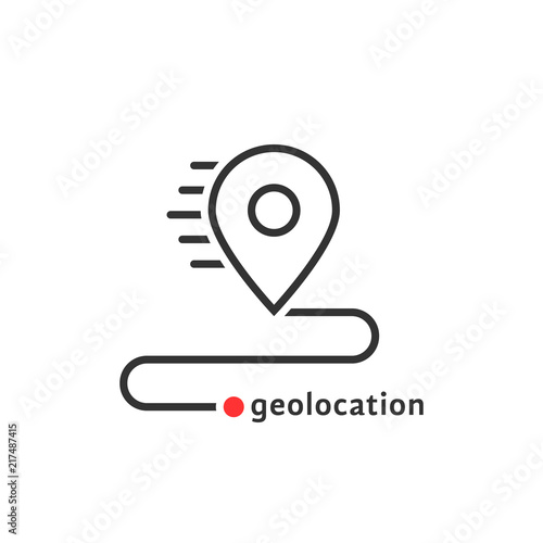 road path like thin line map geolocation icon