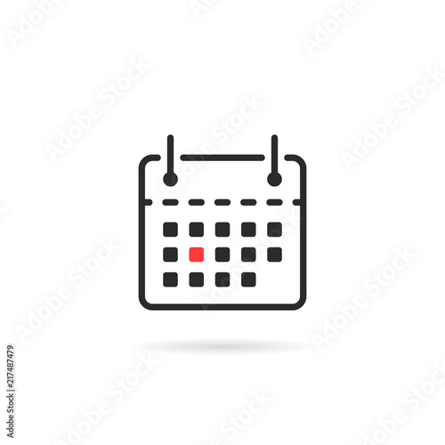tear-off calendar icon isolated on white