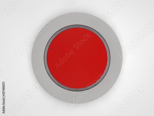 The image of the red washers, buttons in the center of a white ring. Attracts attention. 3D rendering on white background. Free Download The image of the red washers, buttons in the center of a white ring. Attracts attention. 3D rendering on white background. - GFXLoad